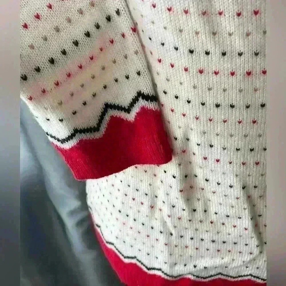 Talbots XS Women’s Sweater Fair Isle Red White - Picture 3 of 7